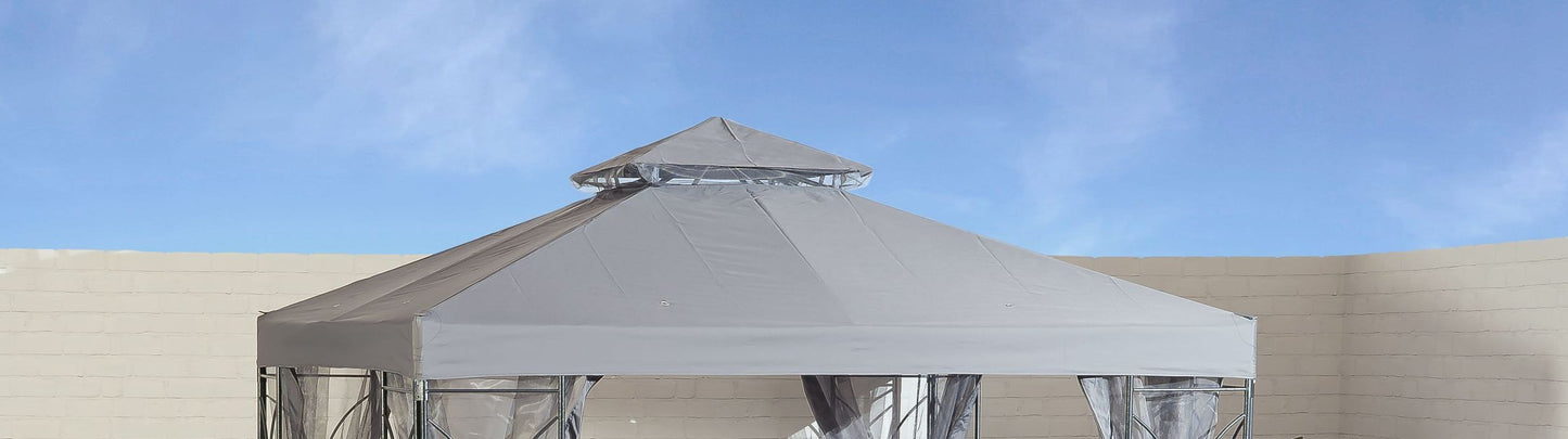 Grey Replacement Canopy for Contemporary Garden Gazebo