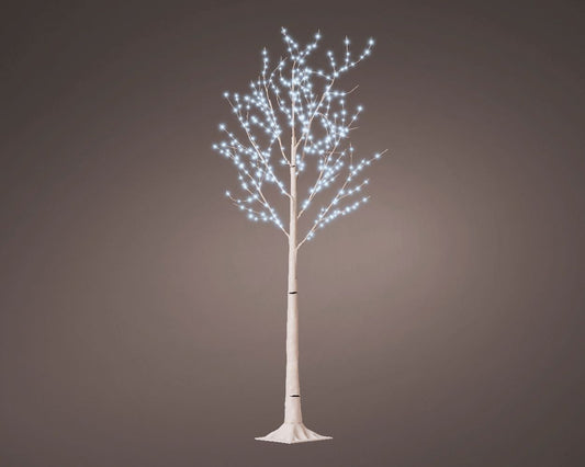 Pre-Lit Christmas White Birch Twig Tree 150cm height with 400 Cool White Micro Led