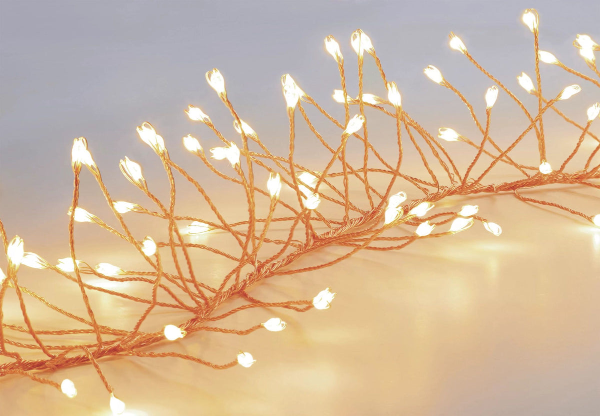Christmas Fairy String Twinkle - 800 Warm White Door Garland Cluster Micro ultra bright LED Lights with Copper pin wire String - indoor or outdoor use