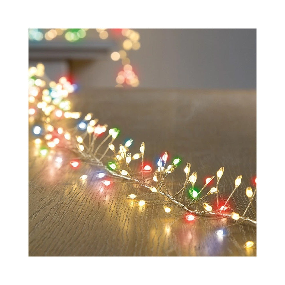 Christmas Fairy String Twinkle - 800 Multi-coloured Door Garland Cluster Micro ultra bright LED Lights with pin wire String - indoor or outdoor use