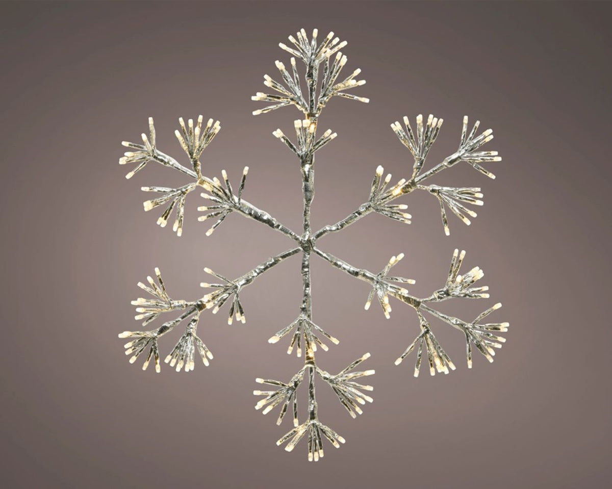 Christmas Starburst Flashing 75cm Snowflake with 336 Warm White Led Light - indoor or outdoor use