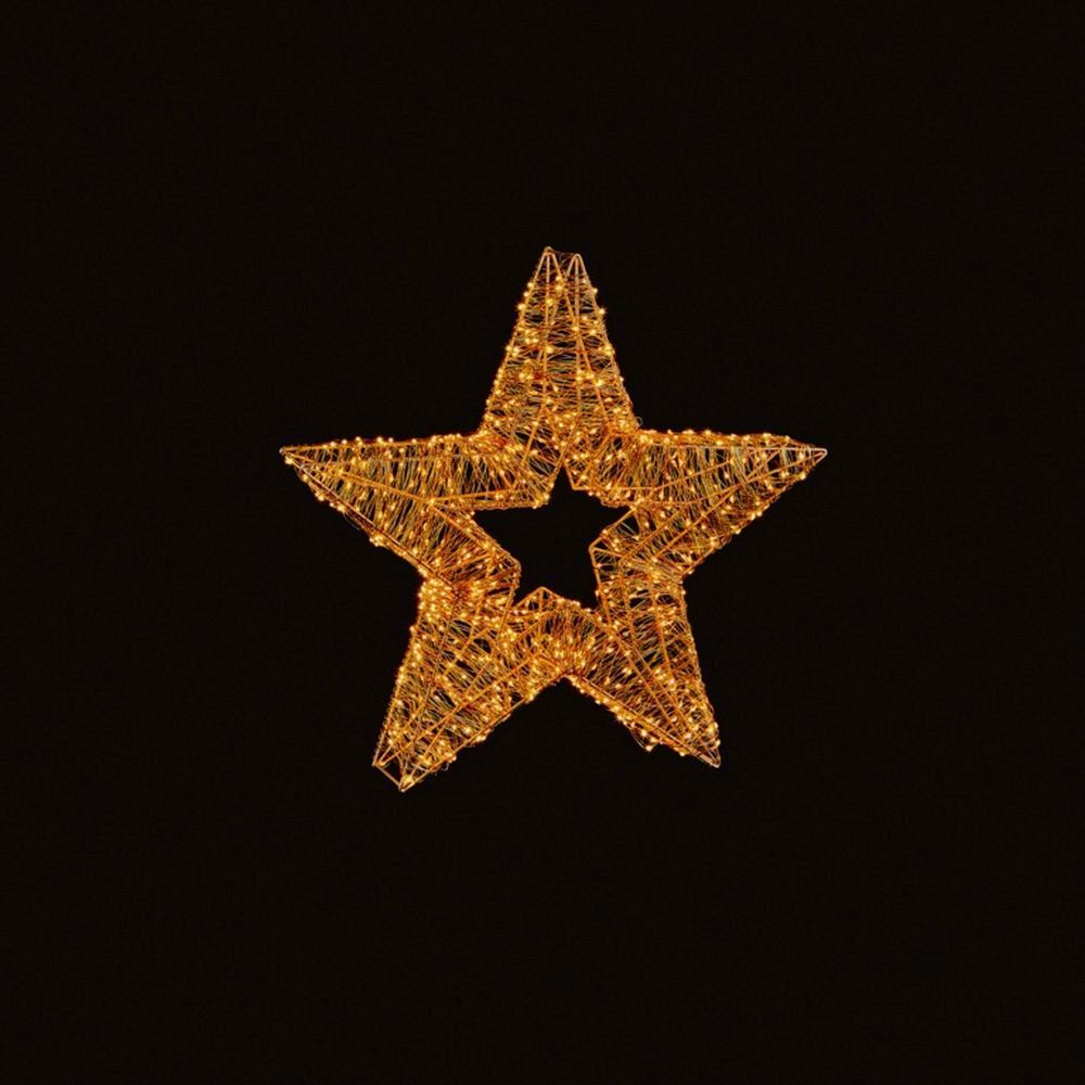Christmas Rose Gold Firefly 3D Star Wreath pre-lit with 750 Warm White led (45cm diameter)