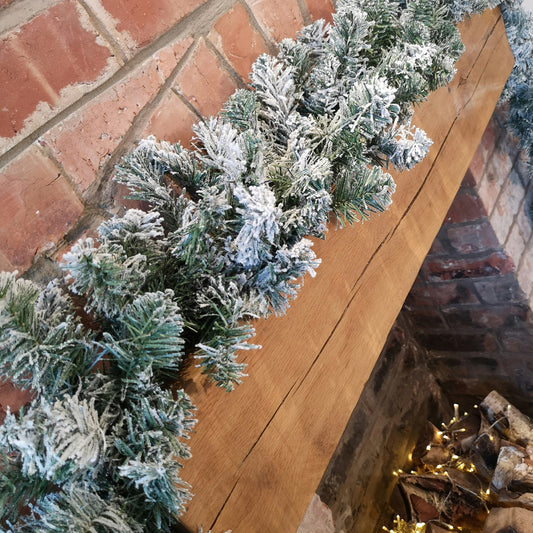 Snow Effect Christmas Garland Extra Long 2.70m & 30cm wide