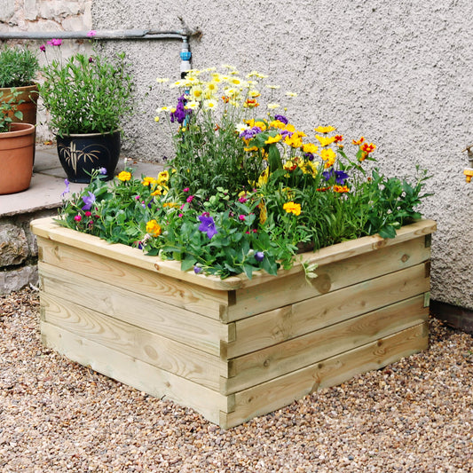 Sleeper Raised Bed 90x90x45cm for Flowers and Vegetables