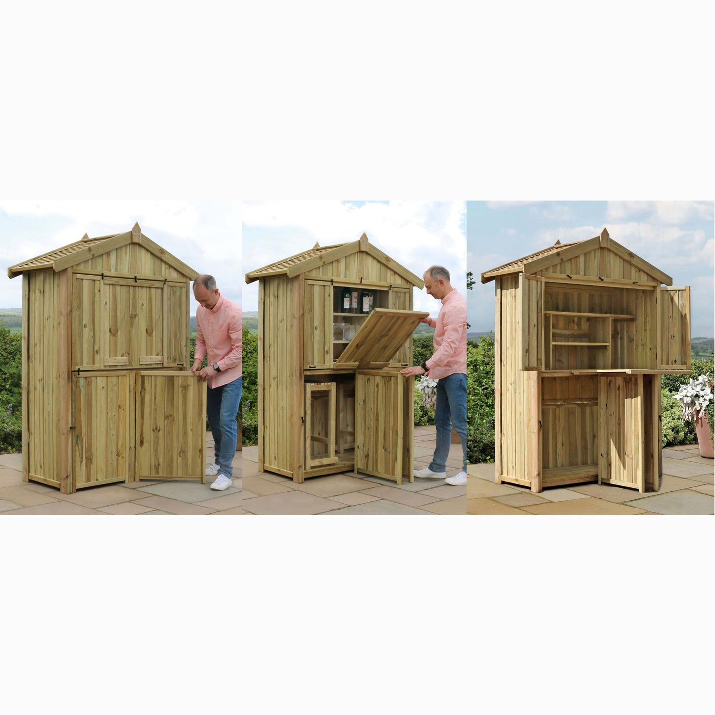 Gijon Garden Bar Set with Table Stools and Storage