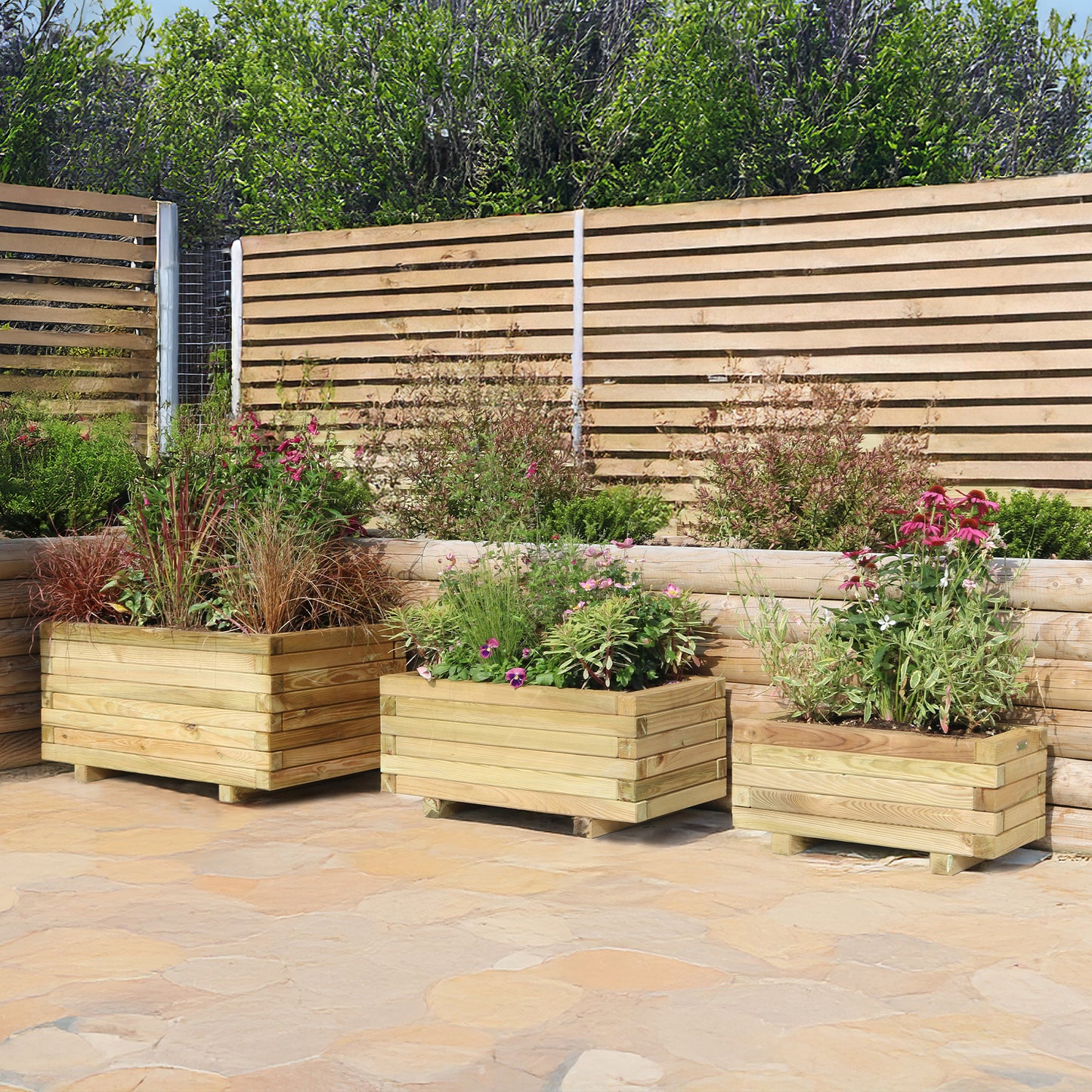 Cordoba Set of 3 Wooden Garden Planters