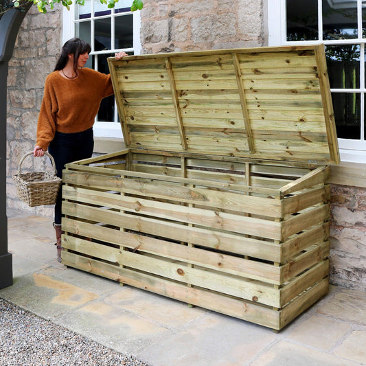 Large Wooden Log Storage Chest