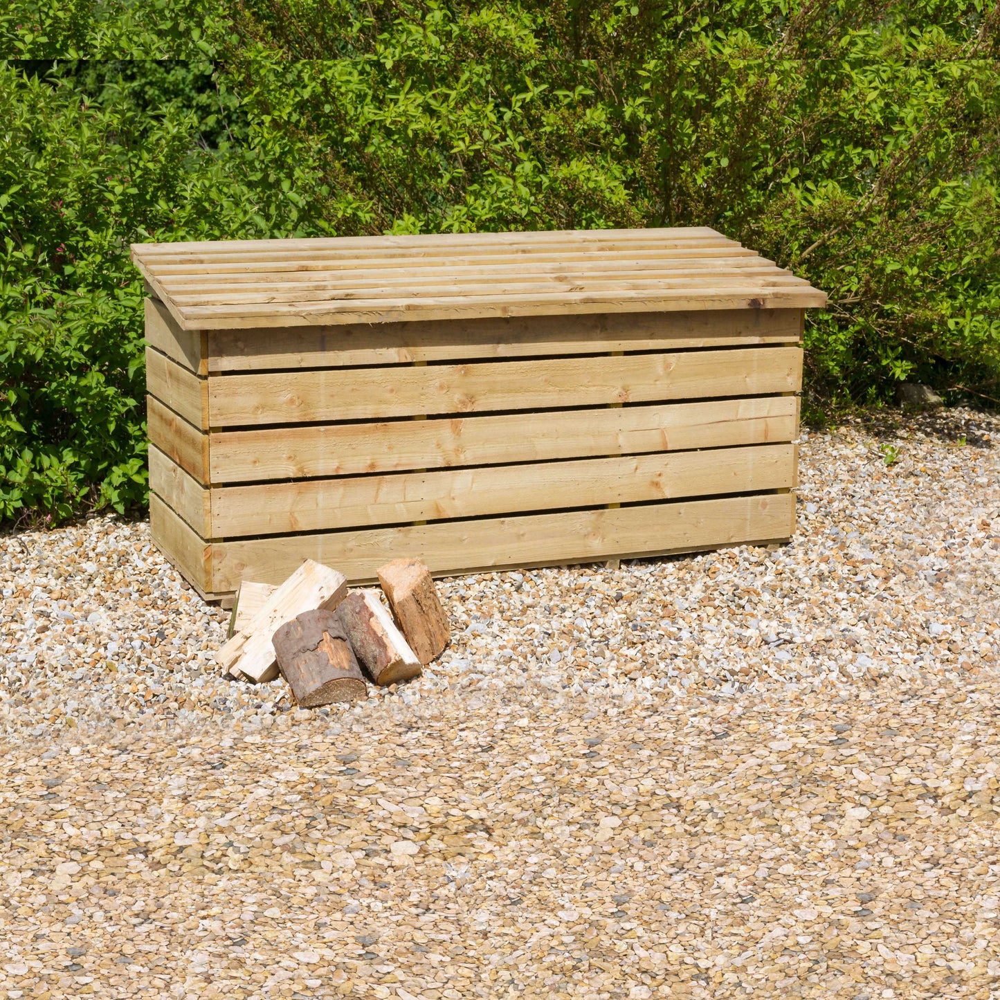 Large Wooden Log Storage Chest