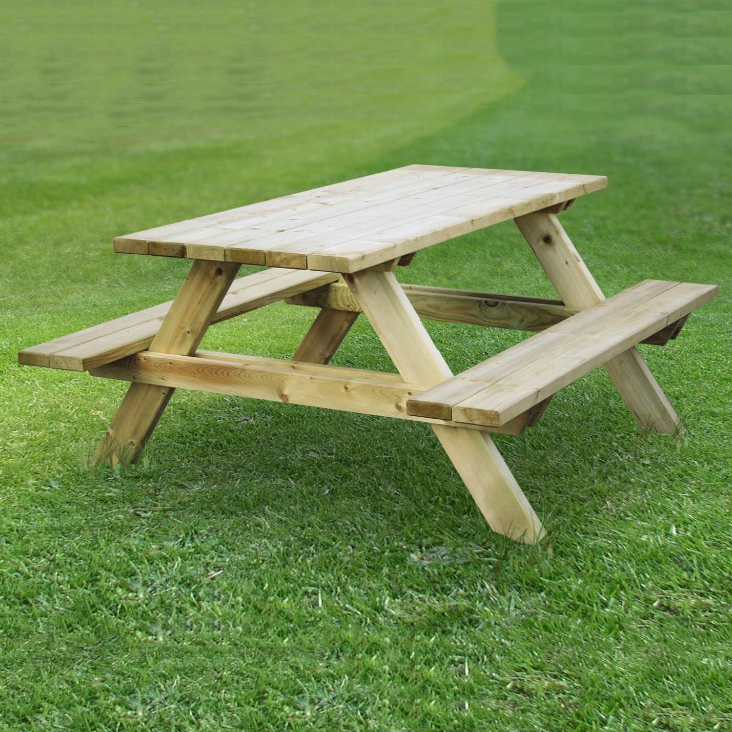 Traditional Wooden Garden Picnic Table