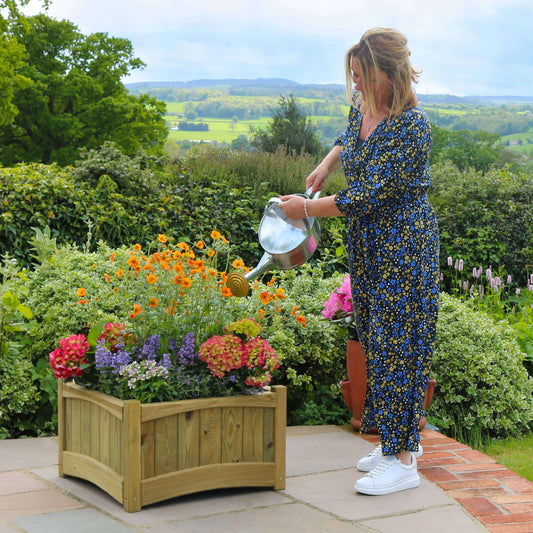 Contemporary Garden Wooden Planter for Flowers and Vegetables