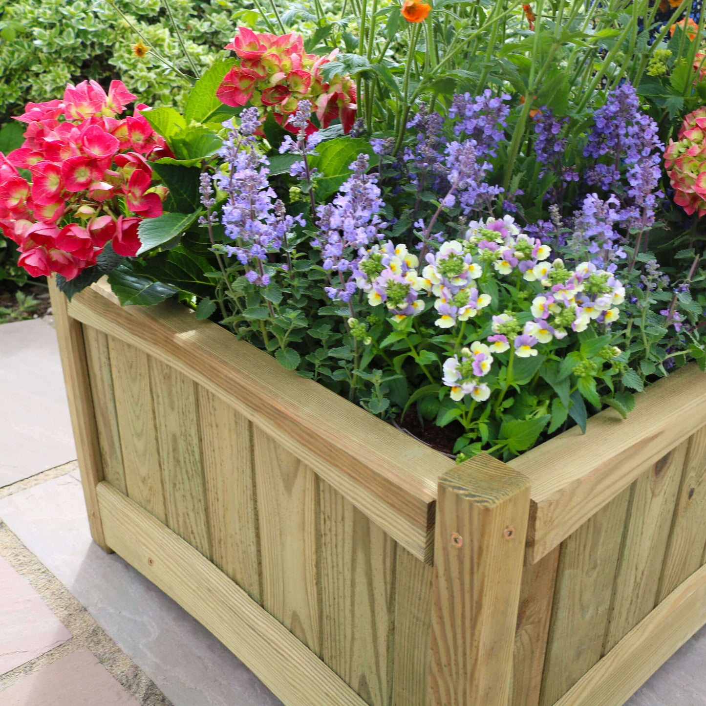 Contemporary Garden Wooden Planter for Flowers and Vegetables