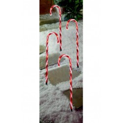 Outdoor Pathway Finders Lights - Set of 4 Red Candy Cane