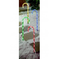 Outdoor Pathway Finders Lights - Set of 4 Multi Coloured Candy Cane