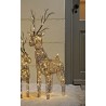 83cm Brown Wicker Standing Reindeer Outdoor - Warm White LED