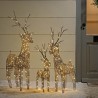 83cm Brown Wicker Standing Reindeer Outdoor - Warm White LED