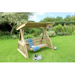 Alicante 2 Seat Wooden Garden Swing with Canopy