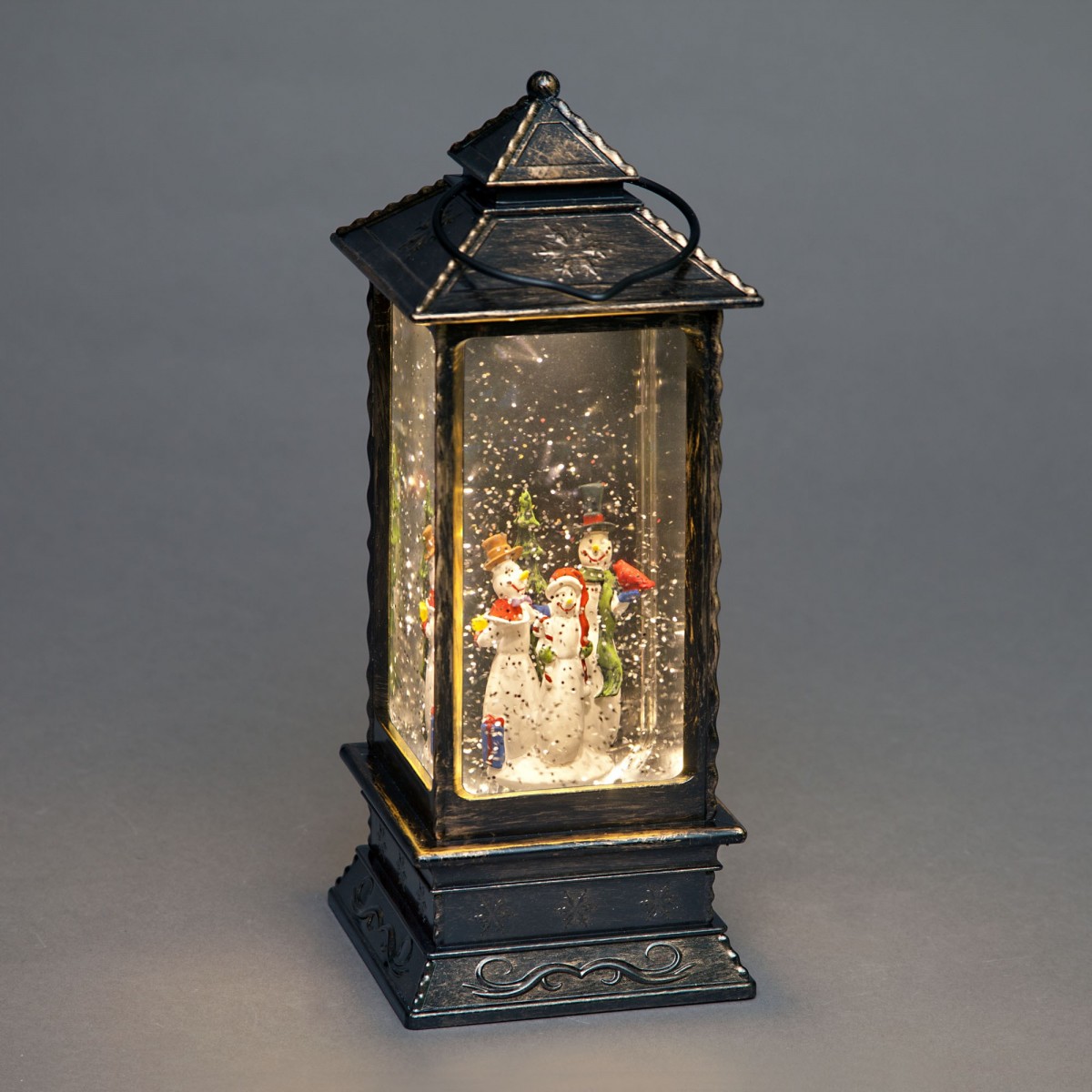 Light Up Christmas Globe Water Lantern with Snowman Scene