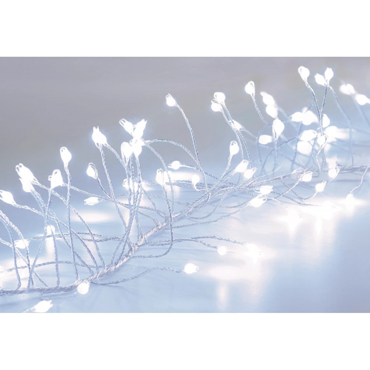 430 Cool White Garland Cluster Micro ultra bright Outdoor LED Lights - Silver Gold pin wire String