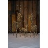 60cm Grey Wicker Standing Reindeer Outdoor - Warm White LED