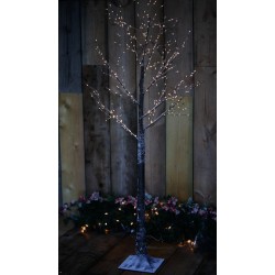 Pre-Lit Christmas Brown Birch Tree 150cm height with 400 Warm White Micro Led