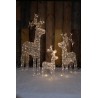 Set of 3 Acrylic Standing Reindeer Pre-lit with Warm White LEDs Decoration