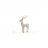 Set of 3 Grey Wicker Standing Reindeer Outdoor - Warm White LED