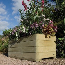 Rectangular Contemporary Solid Wood Garden Planter Raised Bed for Vegetable & Flower
