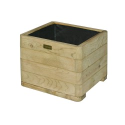 Square Contemporary Solid Wood Garden Planter Raised Bed for Vegetable & Flower