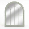 Green Large Decorative Arched Door Metal Framed Garden Wall Mirror