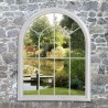 White Large Decorative Arched Door Metal Framed Garden Wall Mirror