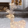 Set of 3 Acrylic Standing Reindeer Pre-lit with Warm White LEDs Decoration