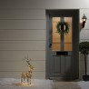 Set of 3 Brown Wicker Standing Reindeer Outdoor - Warm White LED