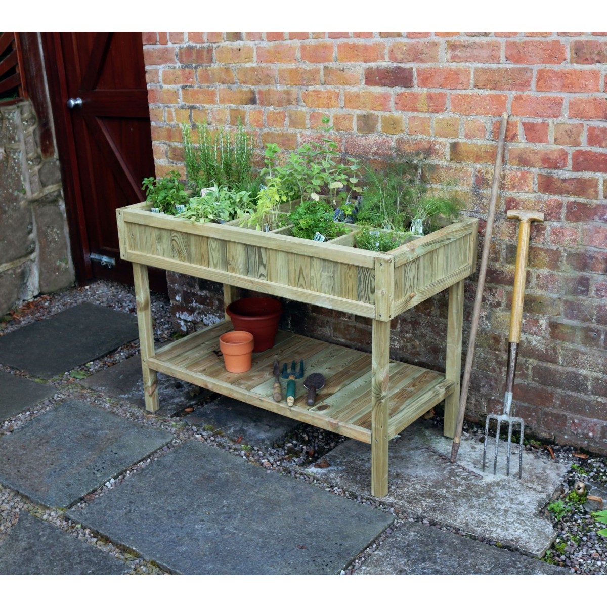 Raised Planter Stand for Herbs, Flowers, Plants and Vegetables