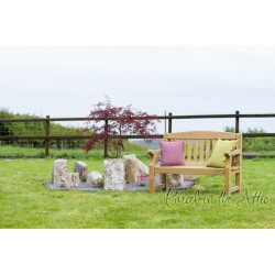 Elda Heavy Duty 2 seat Solid Wood 4ft Garden Bench with Weatherproof Grey pad