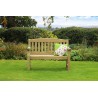 Elda Heavy Duty 2 seat Solid Wood 4ft Garden Bench with Weatherproof Grey pad