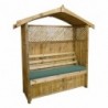 Madrid Garden Arbour with Storage Seat Trellis and Seat Pad in Pressure Treated Wood - 10 year warranty against rot