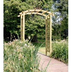 Curved Top Garden Arch with Trellis