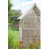 Jerez Garden Arbour with Storage Seat and Trellis sides with Seat Pad in Cream