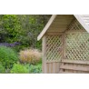 Jerez Garden Arbour with Storage Seat and Trellis sides with Seat Pad in Cream