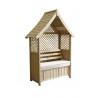 Jerez Garden Arbour with Storage Seat and Trellis sides with Seat Pad in Cream