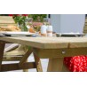 Malaga Solid Wood Outdoor Garden Furniture Dining Set (1 Table, 2 Chairs, 2 Bench) - 10 Year warranty against rot