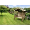 Pamplona Garden Arbour Mini Gazebo with Seat in Pressure Treated Wood - 10 year warranty against rot