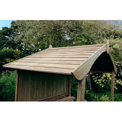 Pamplona Garden Arbour Mini Gazebo with Seat in Pressure Treated Wood - 10 year warranty against rot