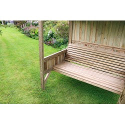 Pamplona Garden Arbour Mini Gazebo with Seat in Pressure Treated Wood - 10 year warranty against rot