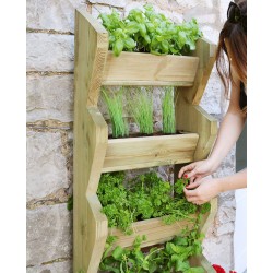 Tall Vertical Planter Stand for Herbs, Flowers, Plants and Vegetables - Solid Pressure Treated Wood