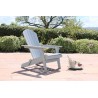 Murcia Folding Adirondack Chair Solid Wood Garden Outdoor Furniture - Painted in Light Grey - 10 Year warranty against rot