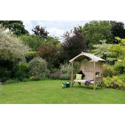 Jaen Garden Arbour Mini Gazebo with Seat in Pressure Treated Wood - 10 year warranty against rot