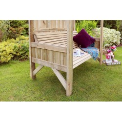 Jaen Garden Arbour Mini Gazebo with Seat in Pressure Treated Wood - 10 year warranty against rot