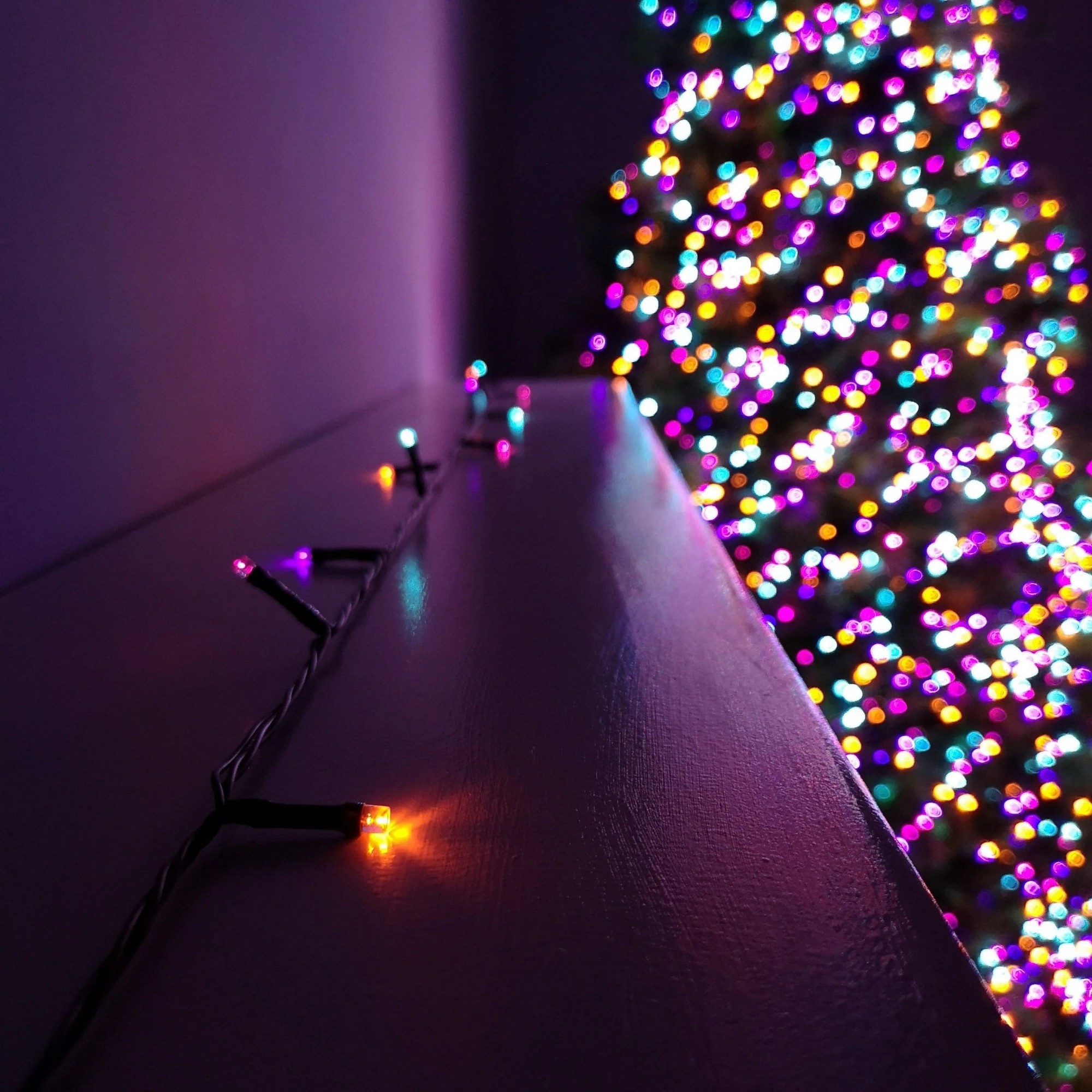 Christmas String Lights 600 Rainbow-coloured leds & 60m long - Battery ...