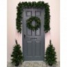 Set of 4 Christmas Light up Door Set Decoration Kit - 90cm Trees / Garland & 60cm Wreath - Pre Lit Warm White Led